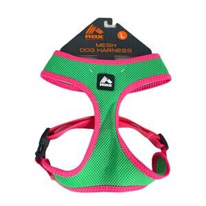 RBX Mesh Dog Harness Green Pink Size Large
